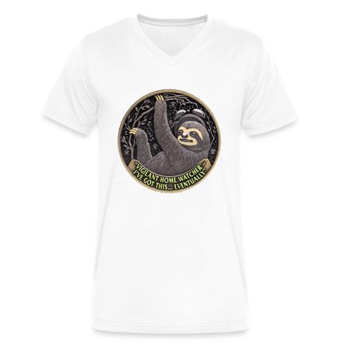 Sloth Home Watcher T Shirt - Men's V-Neck T-Shirt by Bella + Canvas