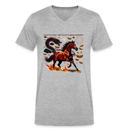 Year of the Horse Victory T Shirt, Lunar New Year - Men's V-Neck T-Shirt by Bella + Canvas