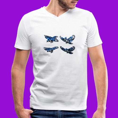 Silver Blue Jay Flight Stages - Men's V-Neck T-Shirt by Bella + Canvas