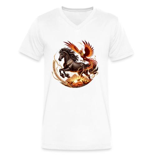 Year of the Horse Phoenix T Shirt, Lunar NY Gift - Men's V-Neck T-Shirt by Bella + Canvas