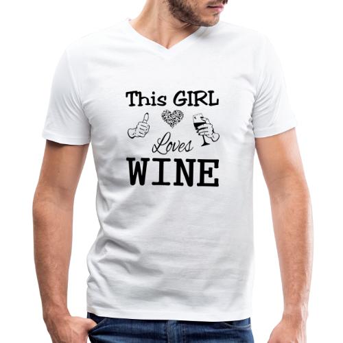 This Girl Loves Wine - Men's V-Neck T-Shirt by Canvas