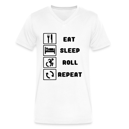 Eat, sleep roll with wheelchair and repeat - Men's V-Neck T-Shirt by Canvas