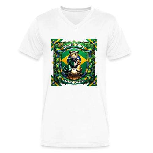 Brazil Jaguar Glory T-Shirt, Flag Pride Badge Gift - Men's V-Neck T-Shirt by Bella + Canvas