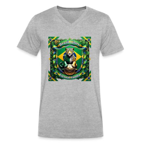 Brazil Jaguar Glory T-Shirt, Flag Pride Badge Gift - Men's V-Neck T-Shirt by Bella + Canvas