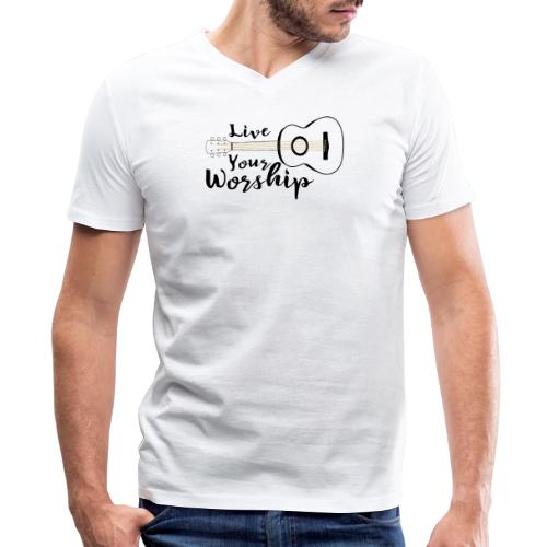 Live Your Worship, Don’t Just Give Lip Service - Men's V-Neck T-Shirt by Bella + Canvas