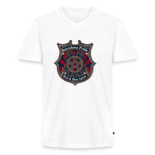 Barcelona Scarlet Pride T Shirt, Soccer City Gift - Men's Premium Organic V-Neck T-Shirt