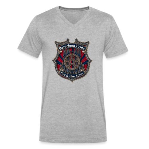 Barcelona Scarlet Pride T Shirt, Soccer City Gift - Men's V-Neck T-Shirt by Bella + Canvas