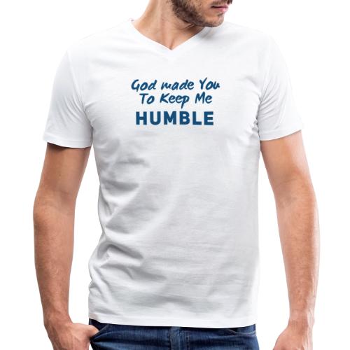 Christian Humility (blue) - Men's Premium Organic V-Neck T-Shirt