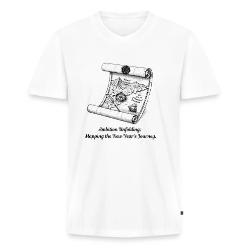 Unfolding Map of Ambition T-Shirt - Men's Premium Organic V-Neck T-Shirt