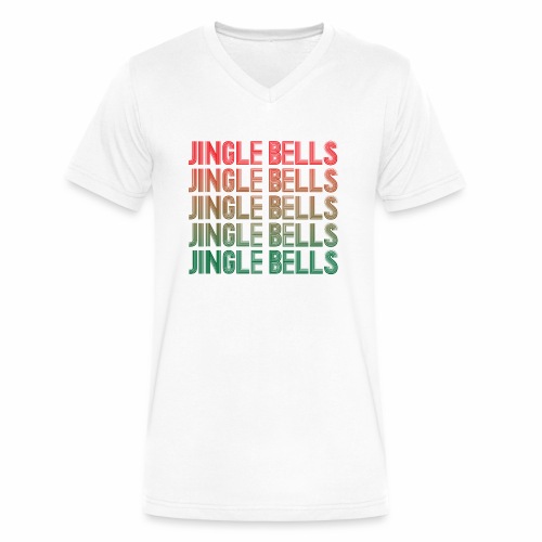 Jingle Bells Retro Snowy Christmas Pajama Gift. - Men's V-Neck T-Shirt by Canvas