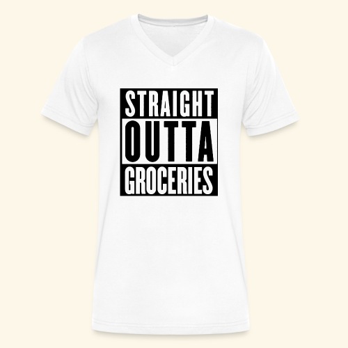 STRAIGHT OUTTA GROCERIES - Men's V-Neck T-Shirt by Canvas