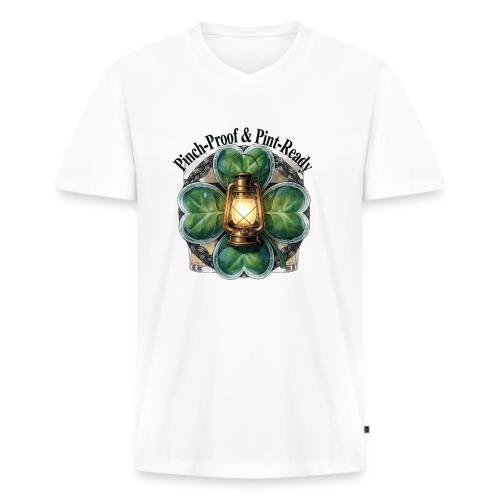 Pinch-Proof Lantern Clover T-Shirt - Men's Premium Organic V-Neck T-Shirt
