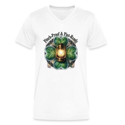 Pinch-Proof Lantern Clover T-Shirt - Men's V-Neck T-Shirt by Bella + Canvas