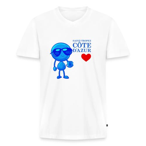 Smoon City_Saint Tropez Côte d'Azur - Men's Premium Organic V-Neck T-Shirt