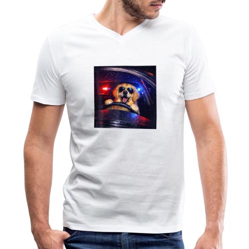 Funny Police Golden Retriever Meme Tee - Men's V-Neck T-Shirt by Bella + Canvas
