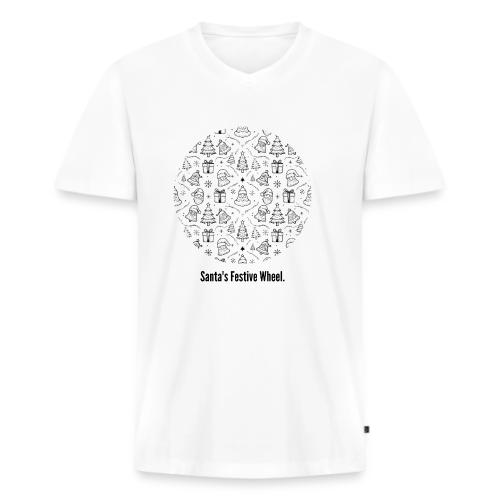Santa's Festive Wheel T-Shirt - Men's Premium Organic V-Neck T-Shirt