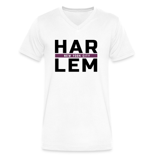 Harlem Stacked Lettering - Men's V-Neck T-Shirt by Canvas