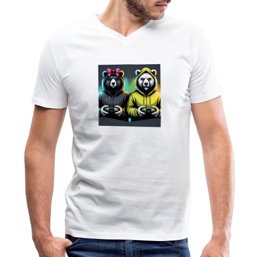 Gamer Bears - Men's V-Neck T-Shirt by Bella + Canvas