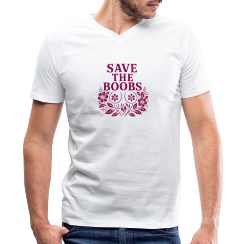 Save the boobs floral - Men's V-Neck T-Shirt by Bella + Canvas
