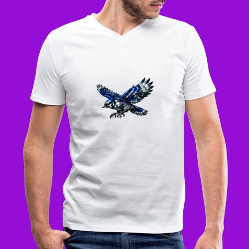 Silver Blue Jay Dive - Men's Premium Organic V-Neck T-Shirt