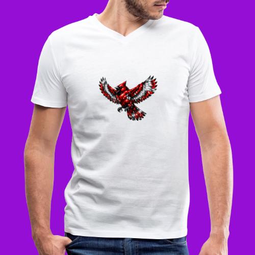 Silver Cardinal in Flight - Men's V-Neck T-Shirt by Bella + Canvas