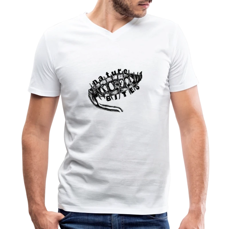 Nature Bites - Men's V-Neck T-Shirt by Canvas