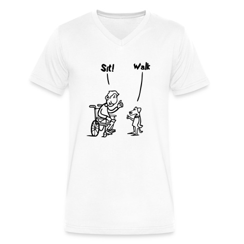 Sit and Walk. Wheelchair humor shirt - Men's V-Neck T-Shirt by Canvas