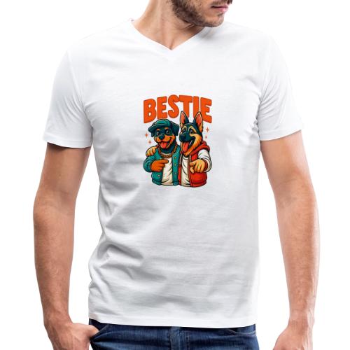 Hip Hop Dog Besties Shirt for Friends & Pet Lovers - Men's V-Neck T-Shirt by Bella + Canvas