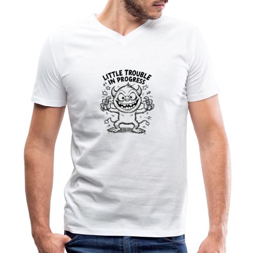 Playful Mischief Demon Illustration - Men's V-Neck T-Shirt by Bella + Canvas
