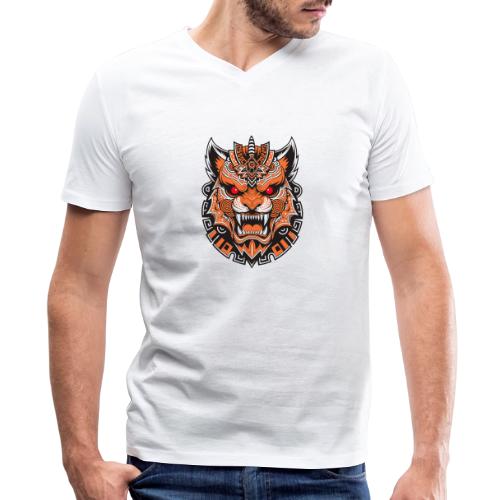 Tribal Demon Wolf Mask - Men's V-Neck T-Shirt by Bella + Canvas