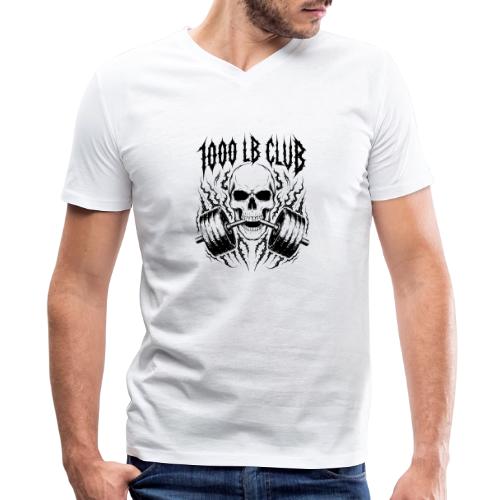 1000 LB Club Skull Barbell Powerlif - Men's Premium Organic V-Neck T-Shirt