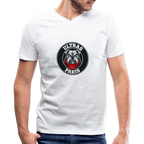 Ultras Paris Bulldog Football Fan Graphic - Men's Premium Organic V-Neck T-Shirt