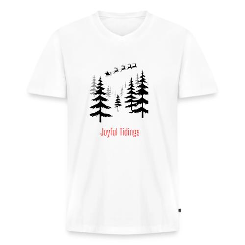 Joyful Tidings Christmas T-Shirt - Men's Premium Organic V-Neck T-Shirt