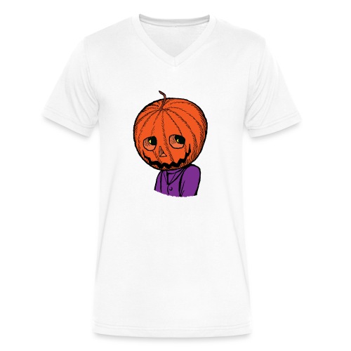 Pumpkin Head Halloween - Men's V-Neck T-Shirt by Canvas