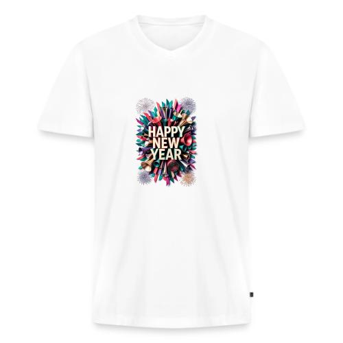New Year's Party Horn T-Shirt - Men's Premium Organic V-Neck T-Shirt