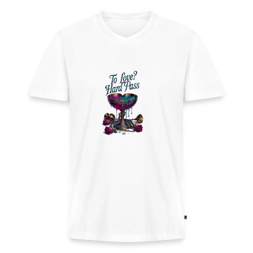 To Love? Hard Pass T-Shirt - Men's Premium Organic V-Neck T-Shirt