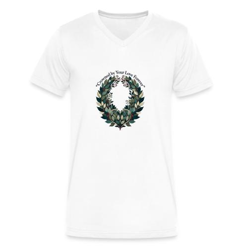 Crowned by Your Love Forever Laurel Wreath T-Shirt - Men's V-Neck T-Shirt by Bella + Canvas