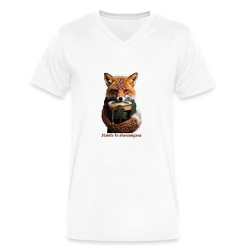 Sly Emerald Fox Toast T-Shirt - Men's V-Neck T-Shirt by Bella + Canvas