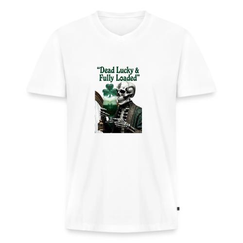 Lucky Skeleton Stout T-Shirt - Men's Premium Organic V-Neck T-Shirt