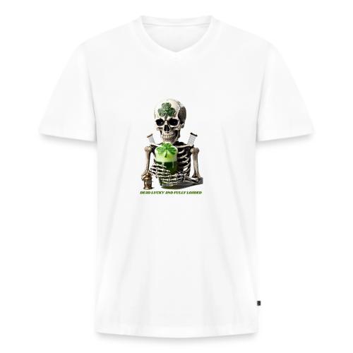 Eternal Stout Skeleton Graphic Tee - Men's Premium Organic V-Neck T-Shirt