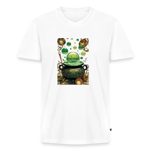 Emerald Excuses Cauldron Graphic Tee - Men's Premium Organic V-Neck T-Shirt