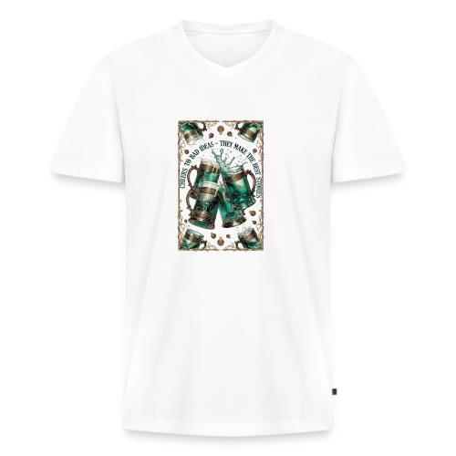 Cheers to Bad Ideas Tankards Graphic Tee - Men's Premium Organic V-Neck T-Shirt