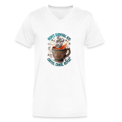 Mom's Survival Kit Tee | Coffee Chaos - Men's V-Neck T-Shirt by Bella + Canvas