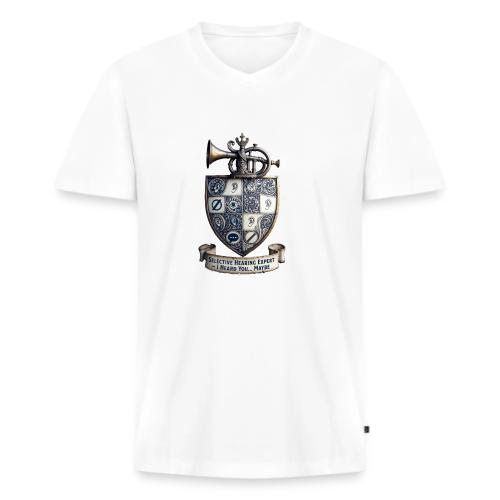 Selective Hearing Expert Crest T Shirt - Men's Premium Organic V-Neck T-Shirt