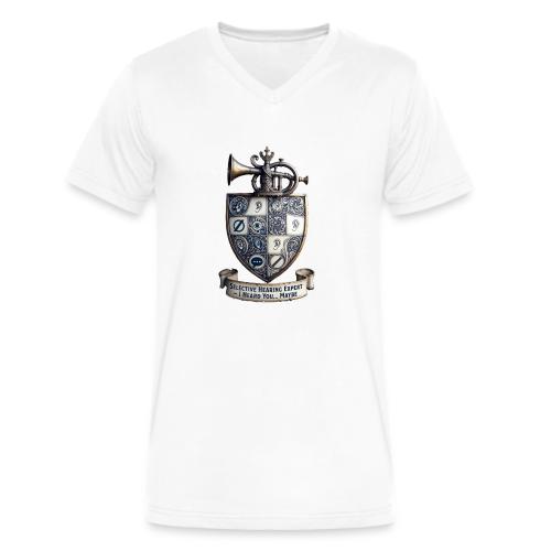 Selective Hearing Expert Crest T Shirt - Men's V-Neck T-Shirt by Bella + Canvas