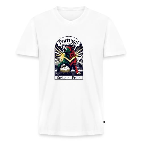 Portugal Iberian Wolf Soccer T Shirt, Pride Gift - Men's Premium Organic V-Neck T-Shirt