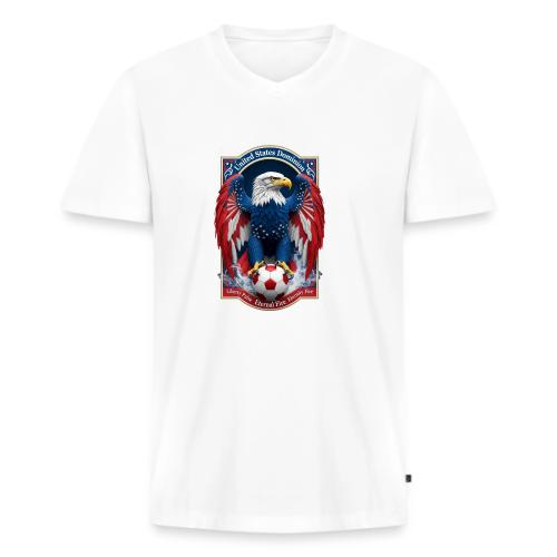 USA Eagle Emblem T Shirt, USA Soccer Pride Gift - Men's Premium Organic V-Neck T-Shirt