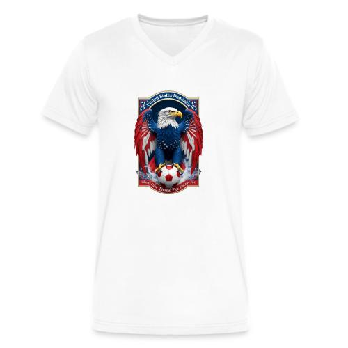 USA Eagle Emblem T Shirt, USA Soccer Pride Gift - Men's V-Neck T-Shirt by Bella + Canvas