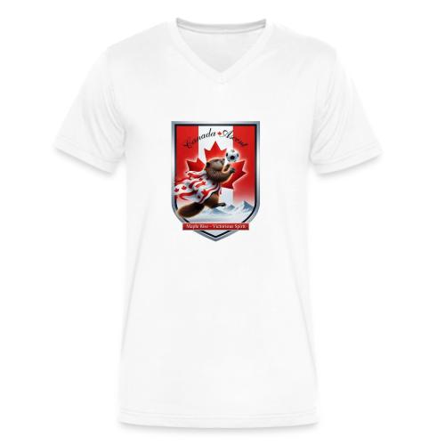 Canada Beaver Ascent T-Shirt, Canadian Pride Gift - Men's V-Neck T-Shirt by Bella + Canvas