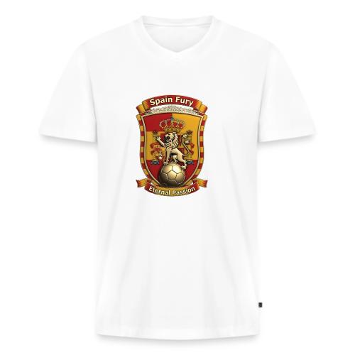 Spain Lion Fury T-Shirt, Spanish Crest Gift - Men's Premium Organic V-Neck T-Shirt